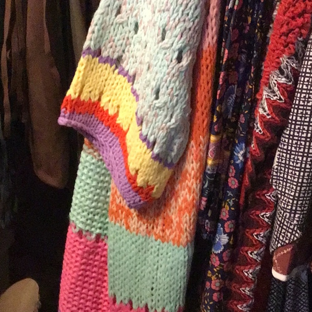 NEW! Boho Colorful Knit Open-Front Cardigan - Picture 7 of 7